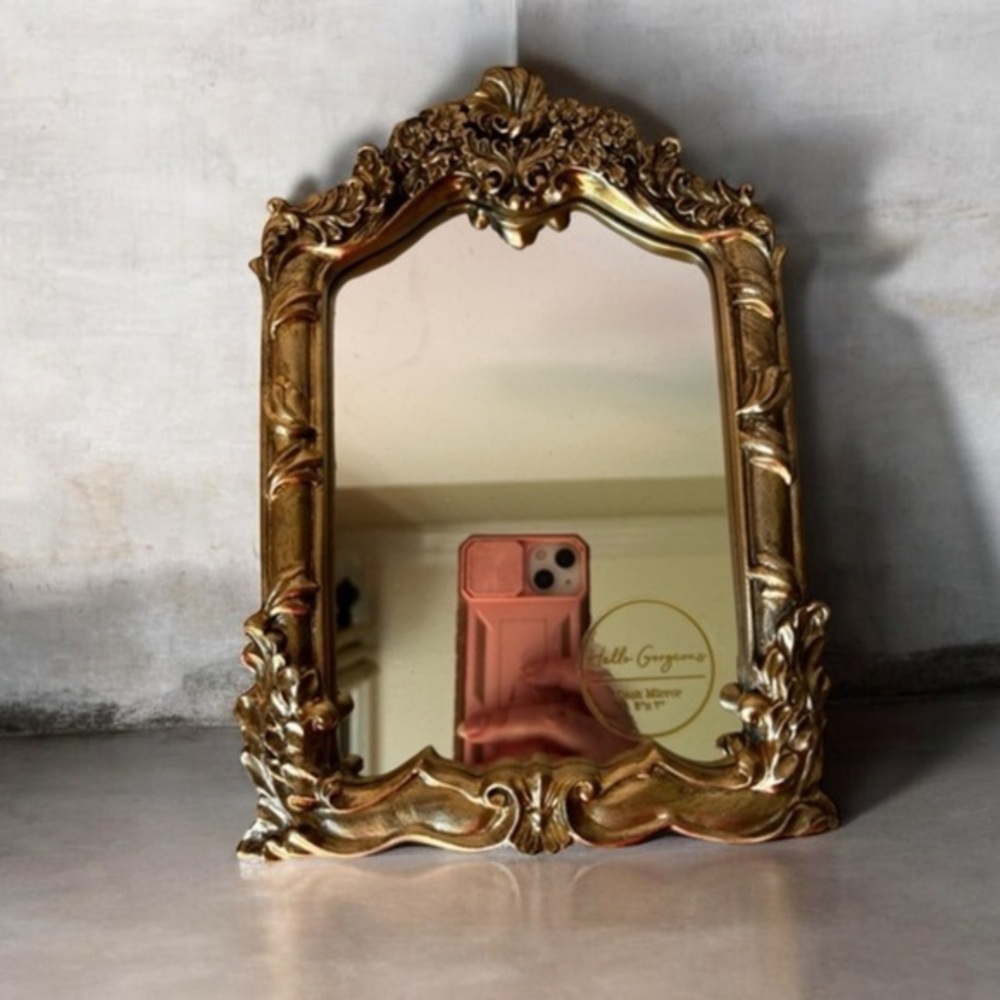 Elegant Gold table top vanity Mirror . New